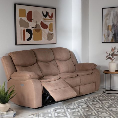Sillon 3 cuerpos mocha reclinable electrico + usb -2