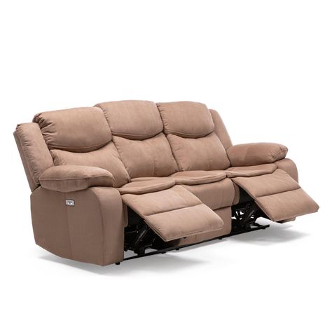 Sillon 3 cuerpos mocha reclinable electrico + usb -3