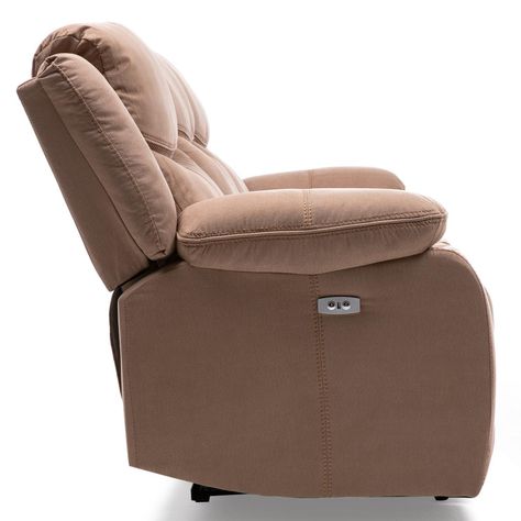 Sillon 3 cuerpos mocha reclinable electrico + usb -5