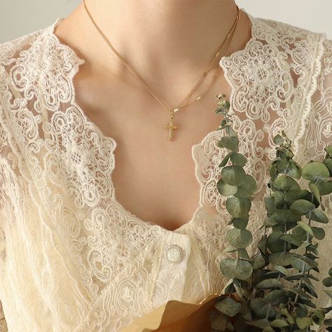 Collar Baño Oro 18k Cruz Grumet Diseño-3