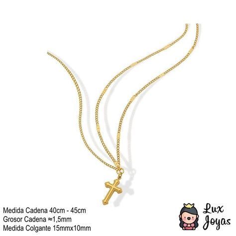 Collar Baño Oro 18k Cruz Grumet Diseño-4