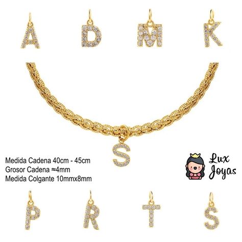 Collar Baño Oro 18k Letra Inicial I Brillitos Tejido Dragón-6