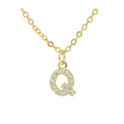 Collar Baño Oro 18k Letra Inicial Brillitos Q-2