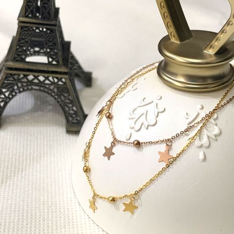 PULSERA PELOTITAS 3 ESTRELLAS  ROSE GOLD 18K-2