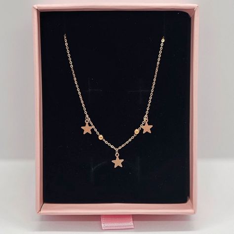 PULSERA PELOTITAS 3 ESTRELLAS  ROSE GOLD 18K-4