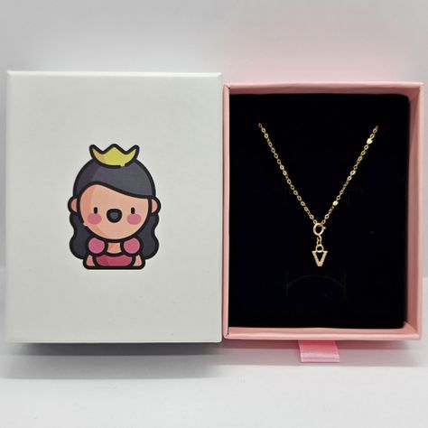 Cadena Eslabones Oro Amarillo 18k Charm Letras Inicial V Full Diamante-3