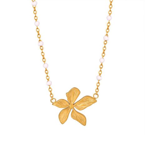 Collar Baño Oro 18k Flor-0