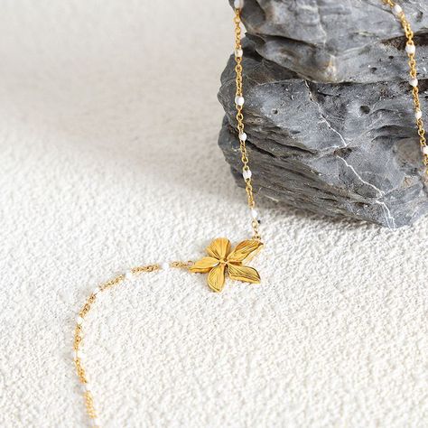 Collar Baño Oro 18k Flor-2