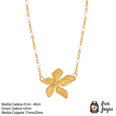 Collar Baño Oro 18k Flor-5