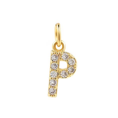 Collar Baño Oro 18k Letra Inicial P Brillitos Tejido Dragón-1