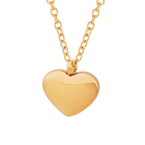 Collar Baño Oro Rosado 18k Corazón Liso Largo-0