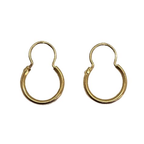Aros Argolla Gancho Oro 18k Nacional 14x20mm-0