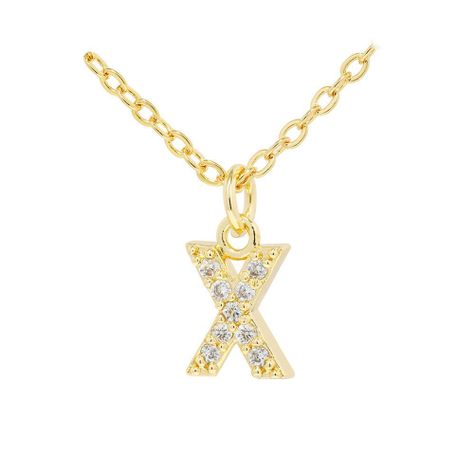Collar Baño Oro 18k Letra Inicial Brillitos X-2