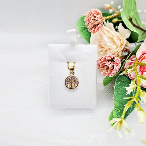 Colgante Árbol De La Vida Ojo Turco Colores Oro Au750 - 18k Italiano-1