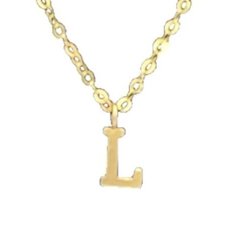 CADENA ESLABONES ORO 18K COLGANTE LETRA INICIAL L 18K-0