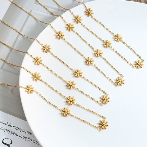 Collar Baño Oro 18k Margaritas-2