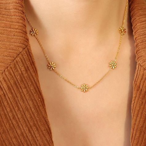 Collar Baño Oro 18k Margaritas-3