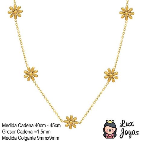Collar Baño Oro 18k Margaritas-4