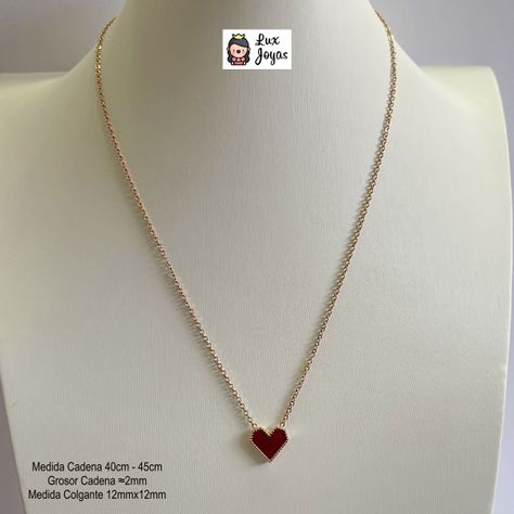 Collar Baño Oro Rosado 18k Corazón Rubi-3