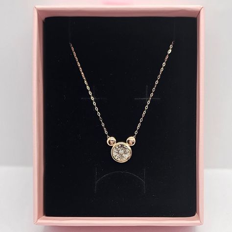 COLLAR ESLABONES ORO ROSADO 18K MICKEY CON DIAMANTE 3P-2