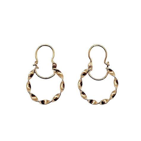 Aros Argolla Entorchados Oro 18 Kilates Nacional 15x26mm-0