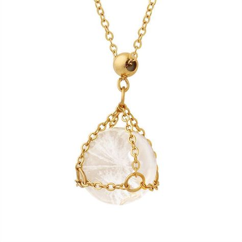 Collar Baño Oro Amarillo 18k Cristal Mágico-0