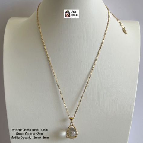 Collar Baño Oro Amarillo 18k Cristal Mágico-4