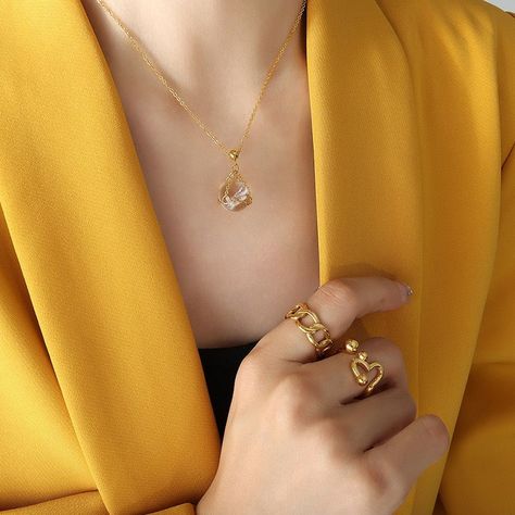 Collar Baño Oro Amarillo 18k Cristal Mágico-1