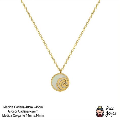 Collar Baño Oro 18 Kilates Rosa Nácar Brillito-4