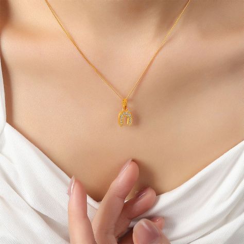 Collar Baño Oro 18k Herradura-3