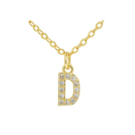 Collar Baño Oro 18k Letra Inicial D Brillitos-0
