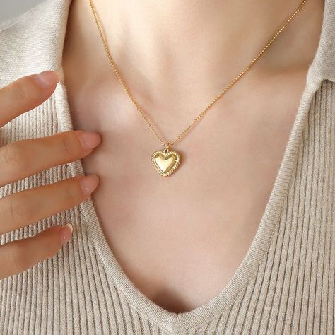 Collar Baño De Oro Amarillo 18k Pelotitas Corazón-2