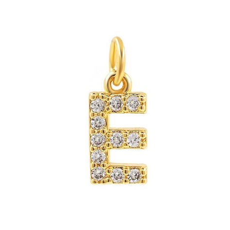 Collar Baño Oro 18k Letra Inicial E Brillitos Tejido Dragón-1