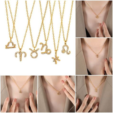 Collar Baño Oro 18k Signo Zodiaco Virgo-2