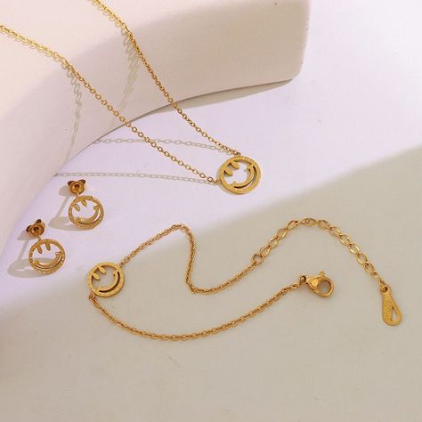 Collar Baño De Oro Amarillo 18k Smile-1