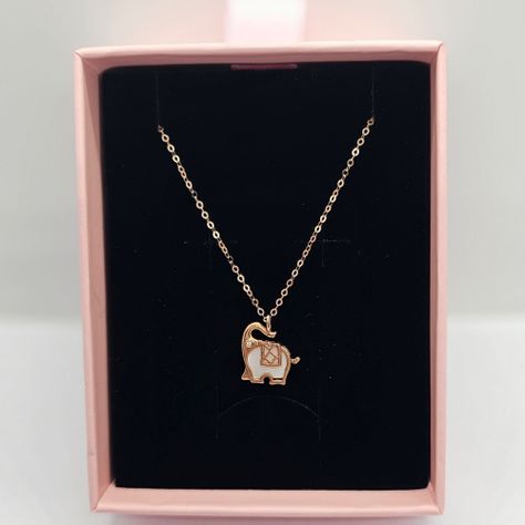 CADENA ESLABONES ORO ROSADO 18K COLGANTE ELEFANTE NÁCAR DIAMANTE 1P 18K-5