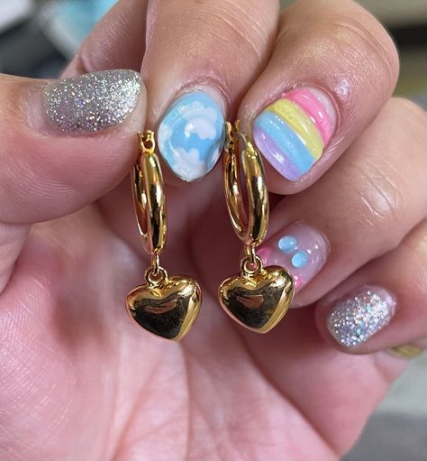 AROS ARGOLLAS CORAZÓN INFLADO ORO AMARILLO 18K-4