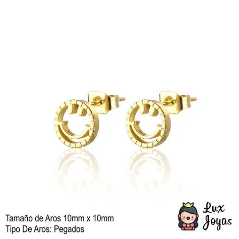 Aros Baño Oro Amarillo 18k Pegados Smile-3