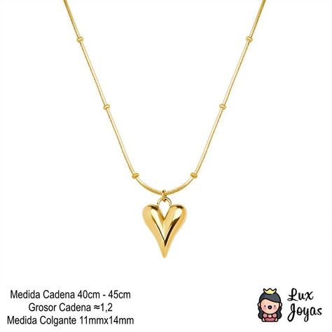 Collar Baño Oro Amarillo 18 Kilates Cola Topo Pelotitas Corazón-5