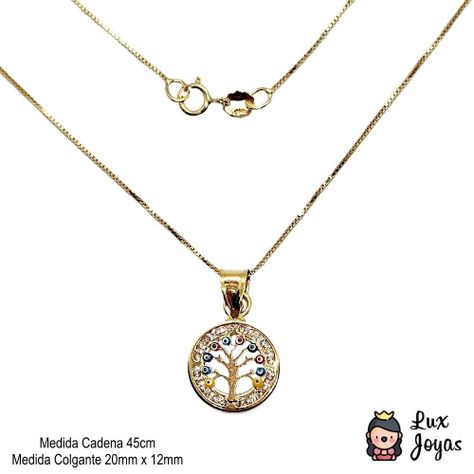 Cadena Veneciana Colgante Árbol De La Vida Ojos Turcos Colores Oro Au750 - 18k Italiano-2