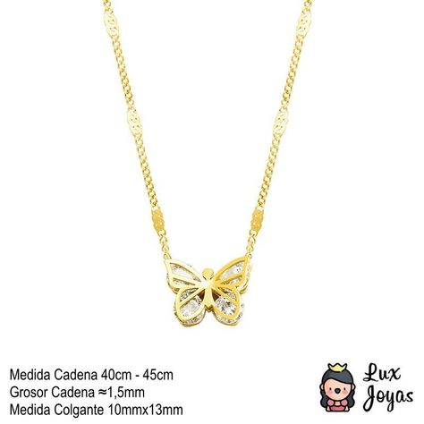 Collar Baño Oro 18k Mariposa Lux-4