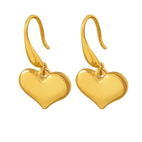Aros Baño Oro Amarillo 18k Gancho Corazón-0