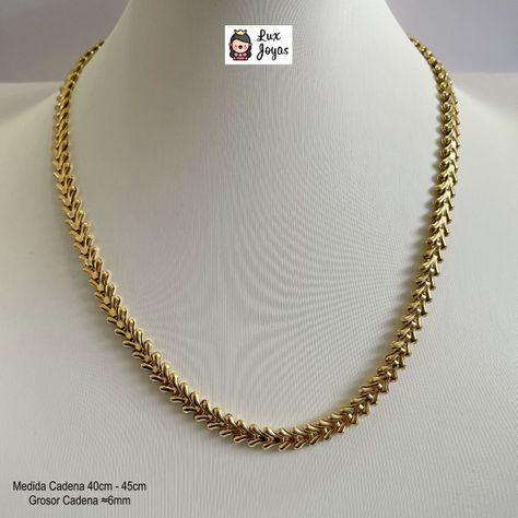 Collar Baño Oro Amarillo 18k Diseño V-4