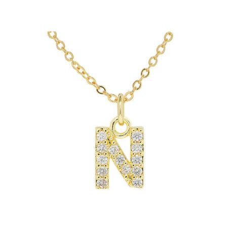 Collar Baño Oro 18k Letra Inicial Brillitos N-2