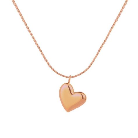 Collar Baño De Oro Rosado 18 Kilates Corazón Chec-0
