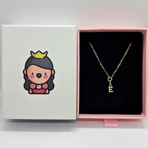 Cadena Eslabones Oro Amarillo 18k Charm Letras Inicial E Full Diamante-3