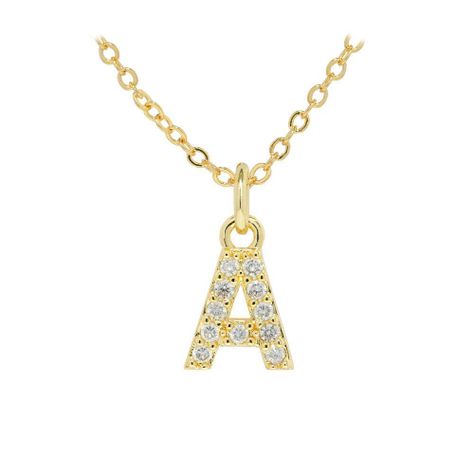 Collar Baño Oro 18k Letra Inicial A Brillitos-0