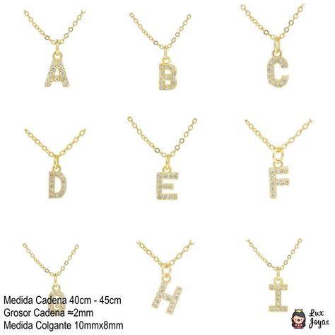 Collar Baño Oro 18k Letra Inicial A Brillitos-5