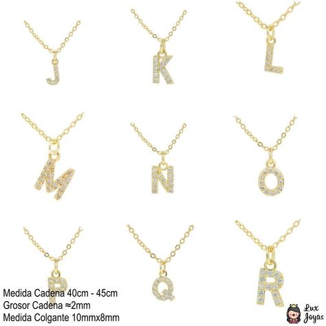 Collar Baño Oro 18k Letra Inicial A Brillitos-6