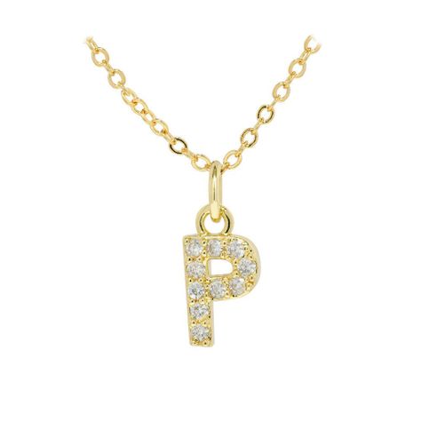 Collar Baño Oro 18k Letra Inicial Brillitos P-2